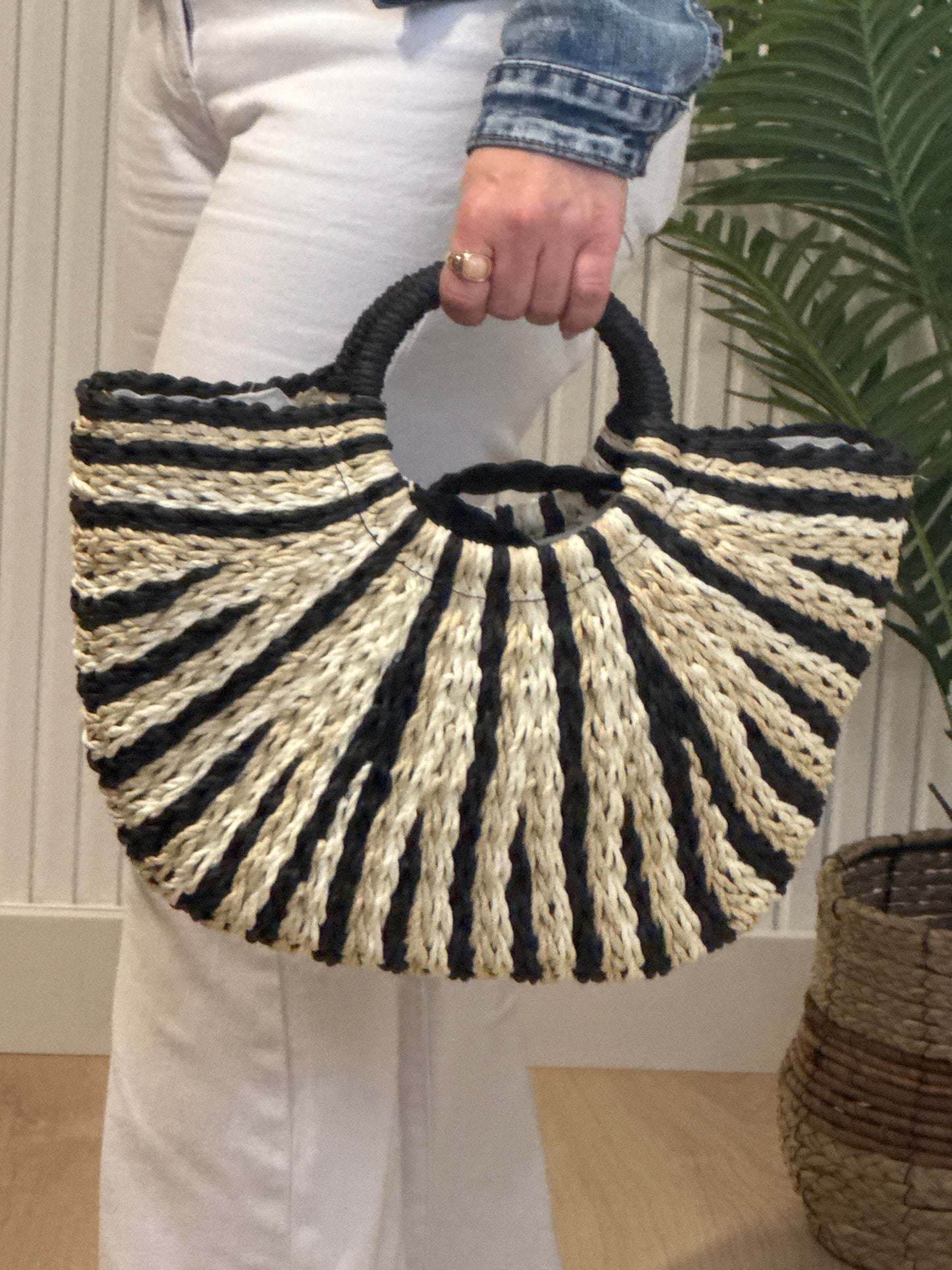 Bolso Media Luna Rafia