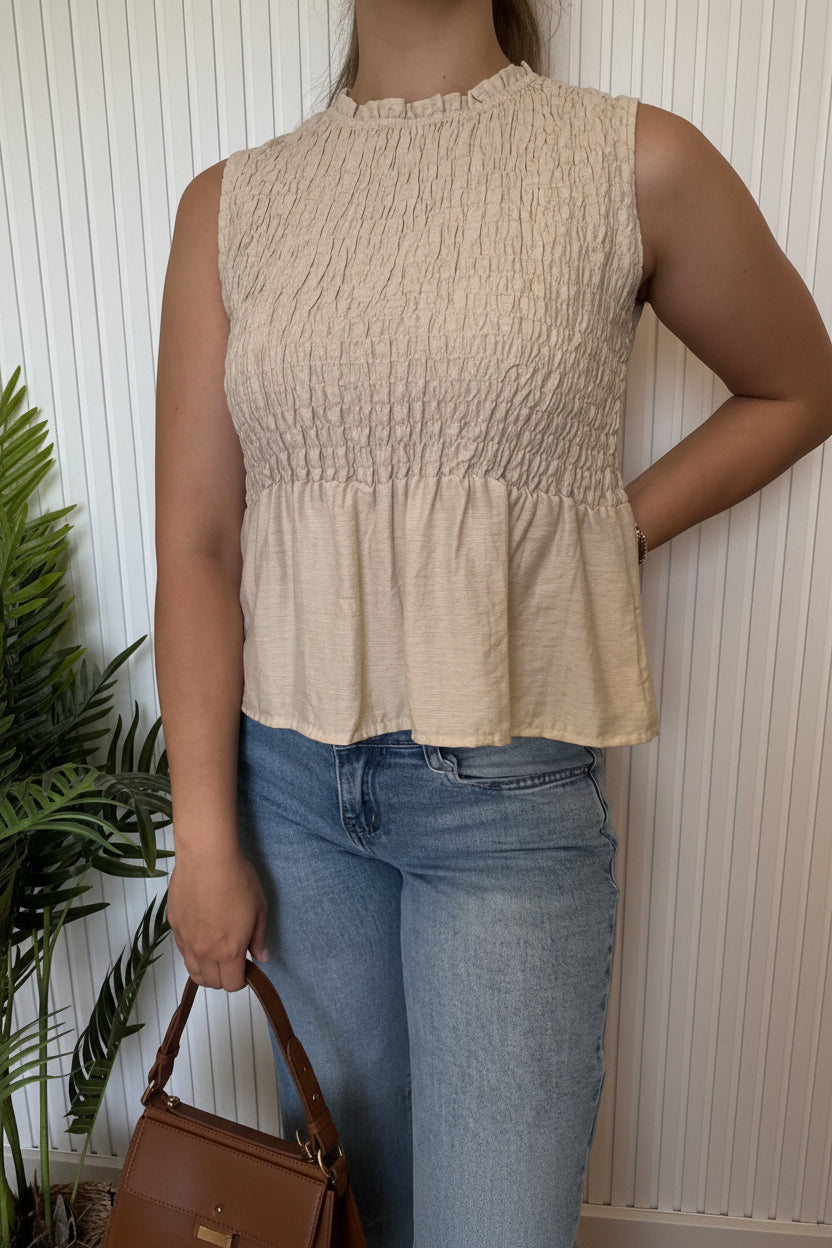 Top Fruncido Peplum