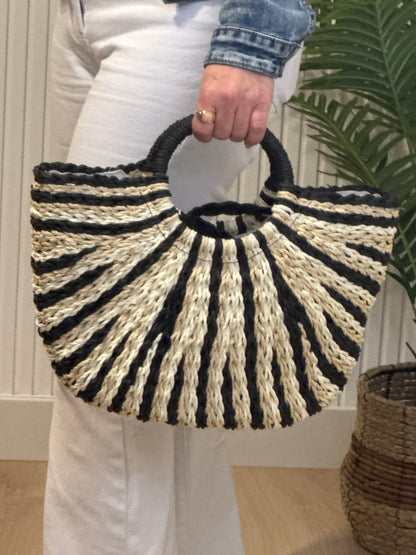 Bolso Media Luna Rafia