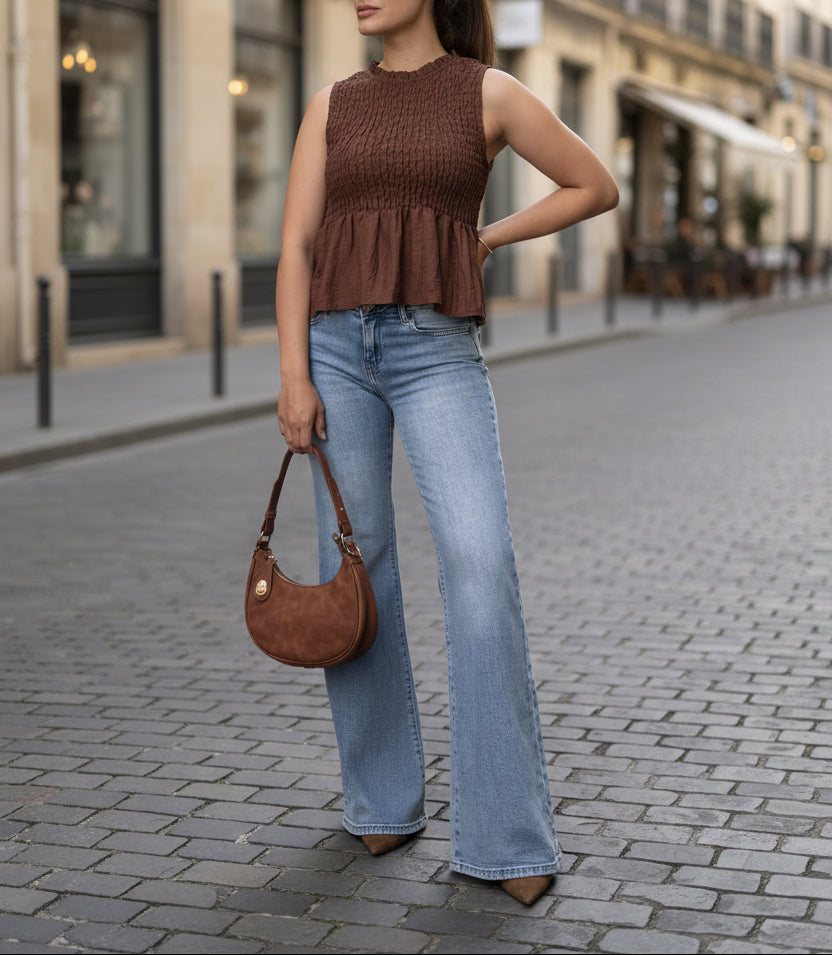 Top Fruncido Peplum