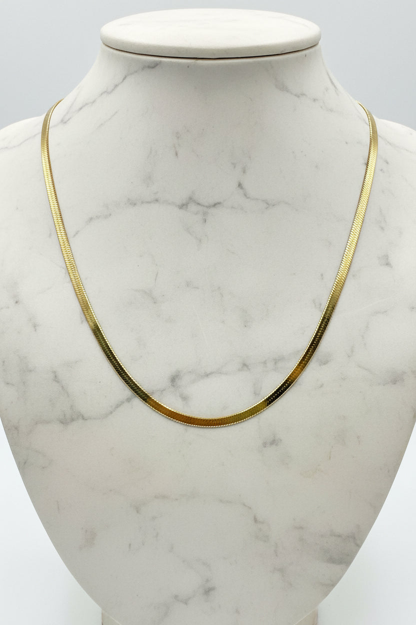 Collar Acero Cadena Serpiente Dorada