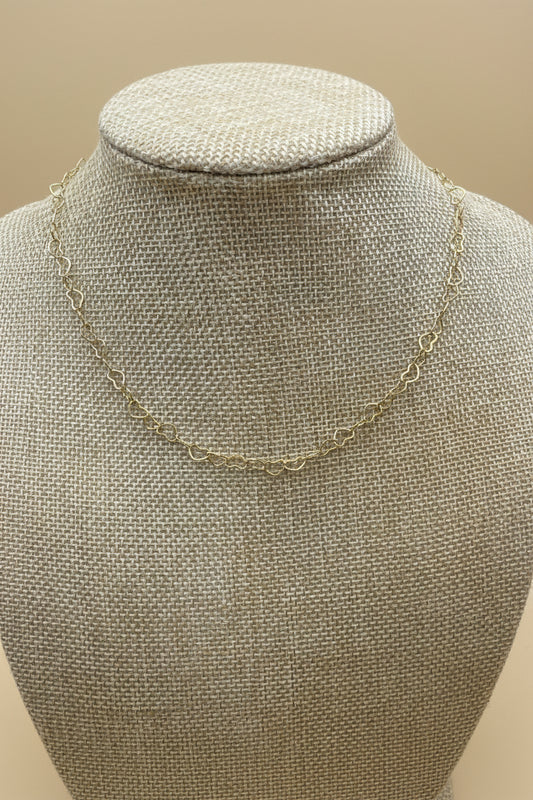 Collar Acero Cadena Corazones Dorada
