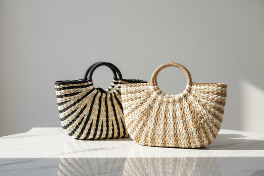 Bolso Media Luna Rafia